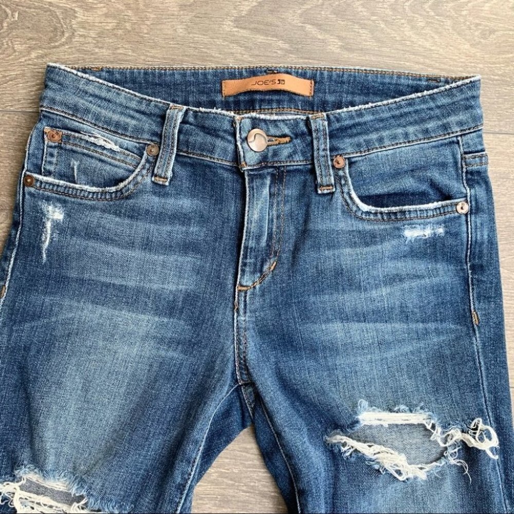 Joe's Jeans Skinny Jeans Icon Seneka Distressed Denim medium wash midrise 25 - Picture 8 of 16